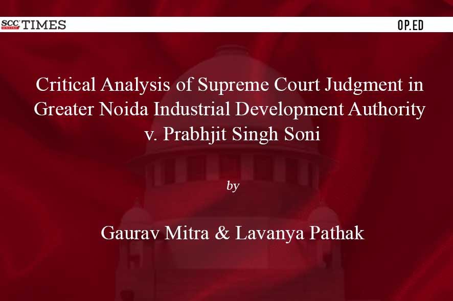 Critical Analysis Of Supreme Court Judgment In Greater Noida Industrial