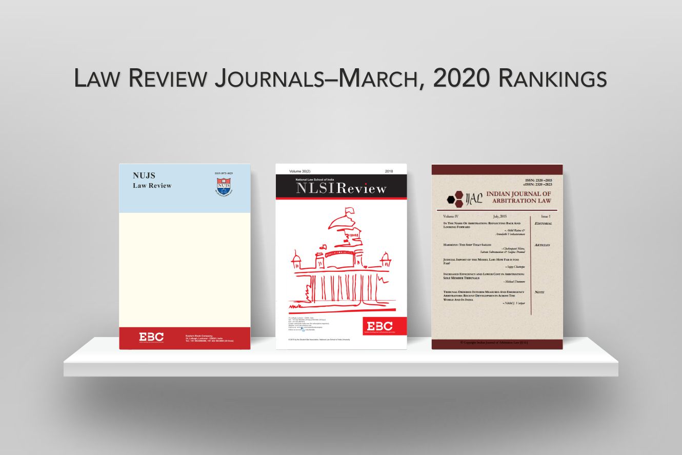 SCC Online Blog Law Review Rankings [Mar. '20] NLIU Law Review and