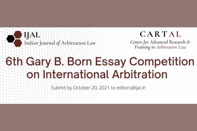 6th Gary B. Born Essay Competition On International Arbitration | SCC Times