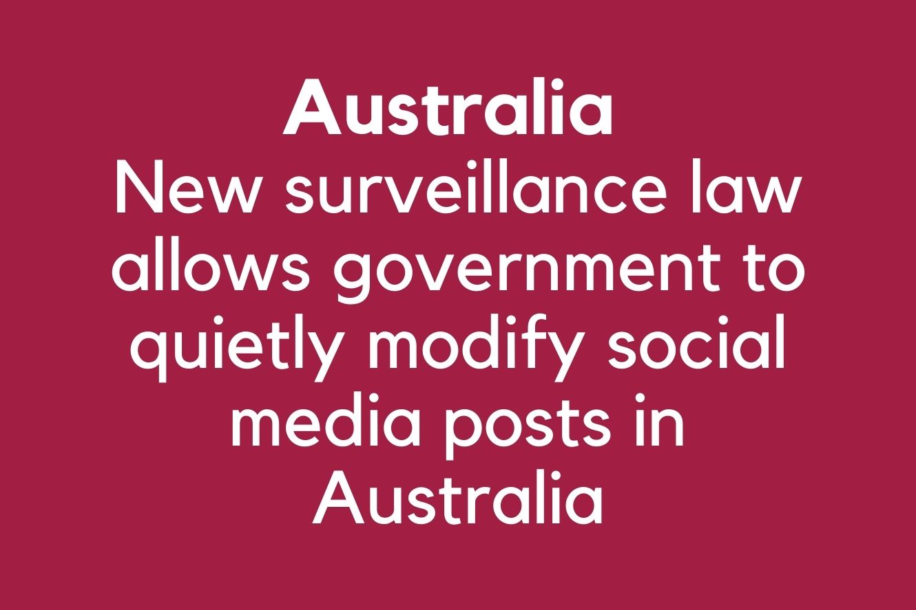 Australia | New surveillance law allows government to quietly modify ...