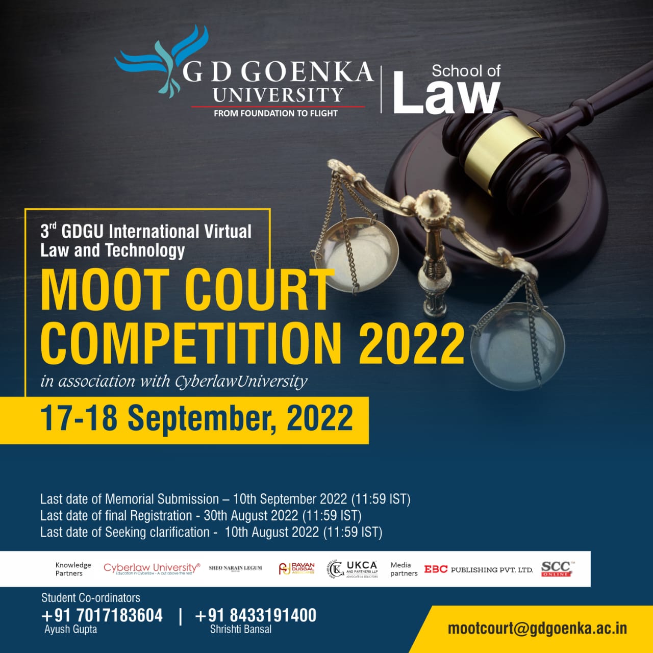 3rd GD Goenka International Virtual Law and Technology Moot Court Competition, 2022 SCC Times