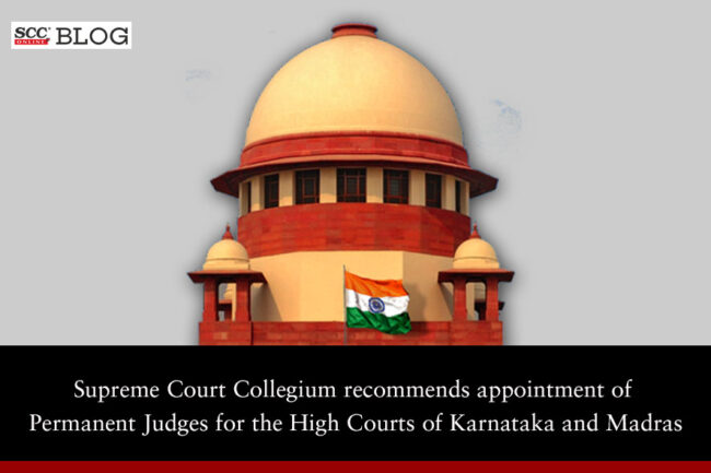 SC Collegium Recommends Appointment Of Permanent Judges For Karnataka ...