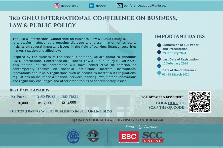 3rd GNLU International Conference on Business, Law and Public Policy